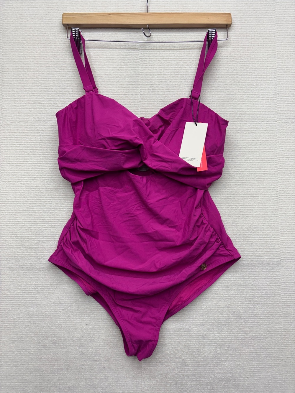 New Popilush | large Women’s Magenta One-Piece Swimsuit - Adjustable Straps